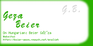 geza beier business card